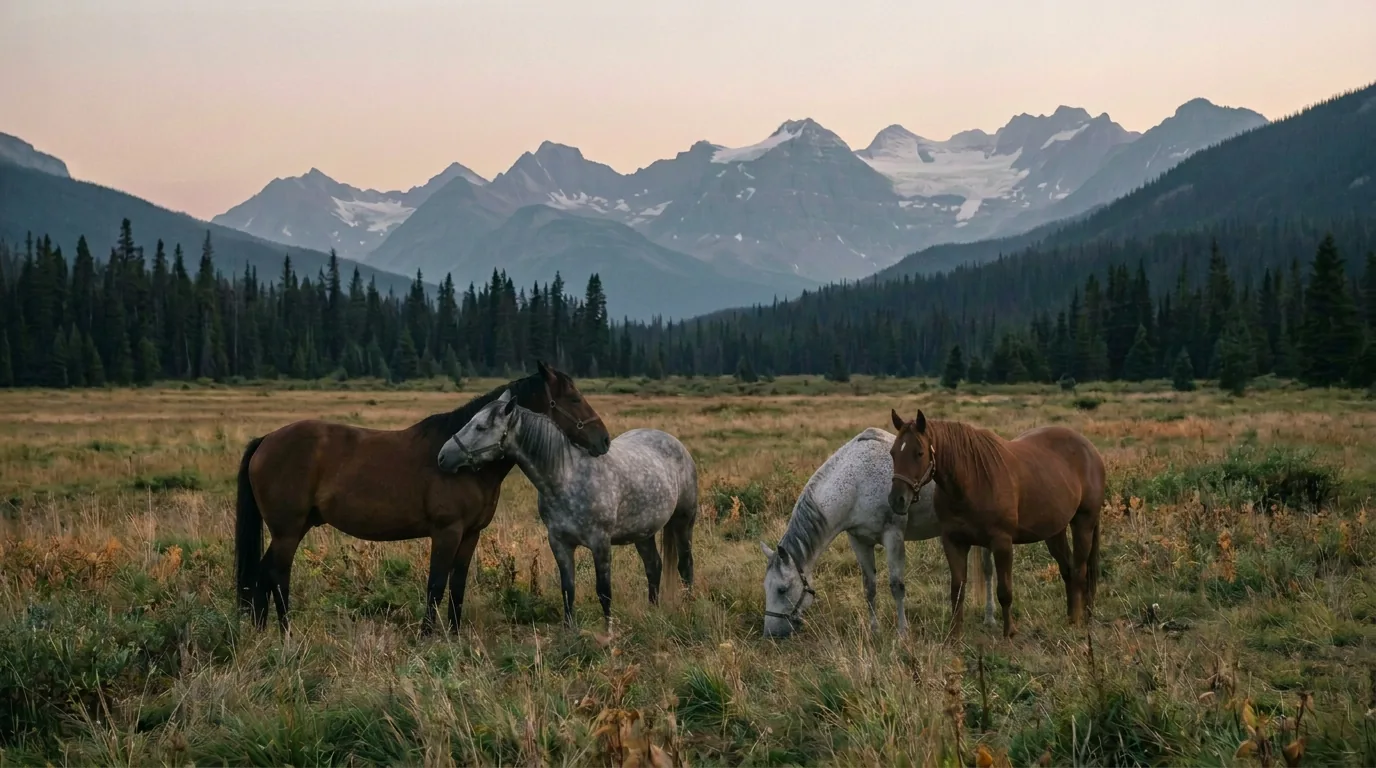 Chevaux en liberté, Écuries du Magay, Isère